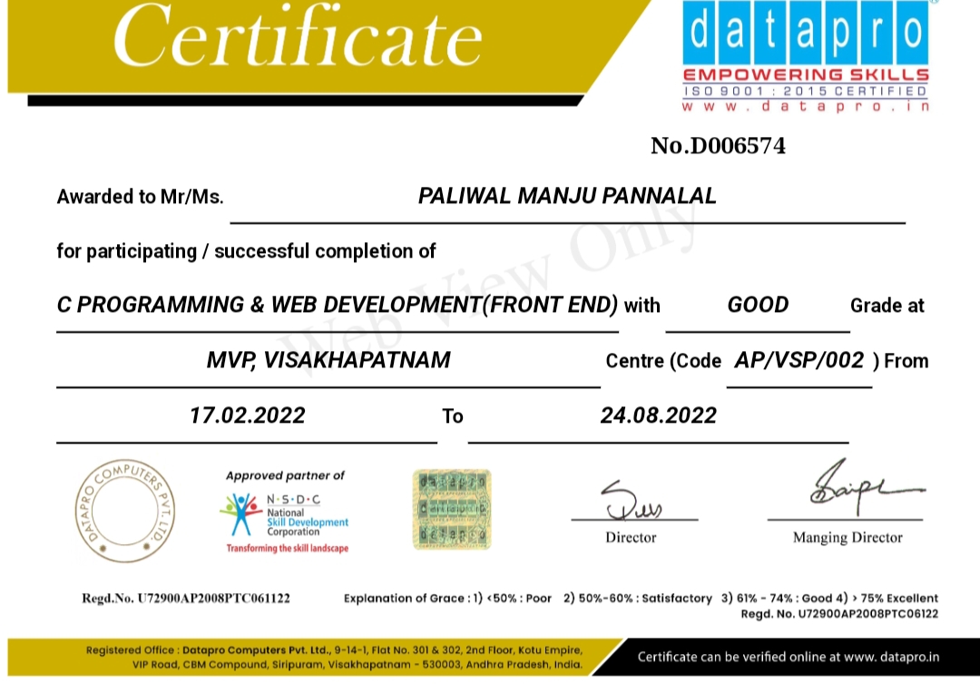 certificate